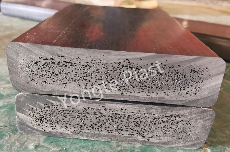 200x50mm रिसाइकल ठोस प्लास्टिक काठ मेसिन सफलतापूर्वक परीक्षण गरियो